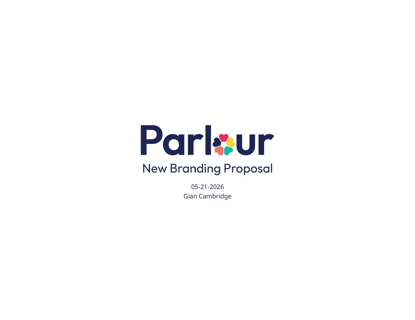 Page 1 of 7. First Parlour Caribbean rebrand proposal: a formal direction using a colour philosophy close to the original identity.