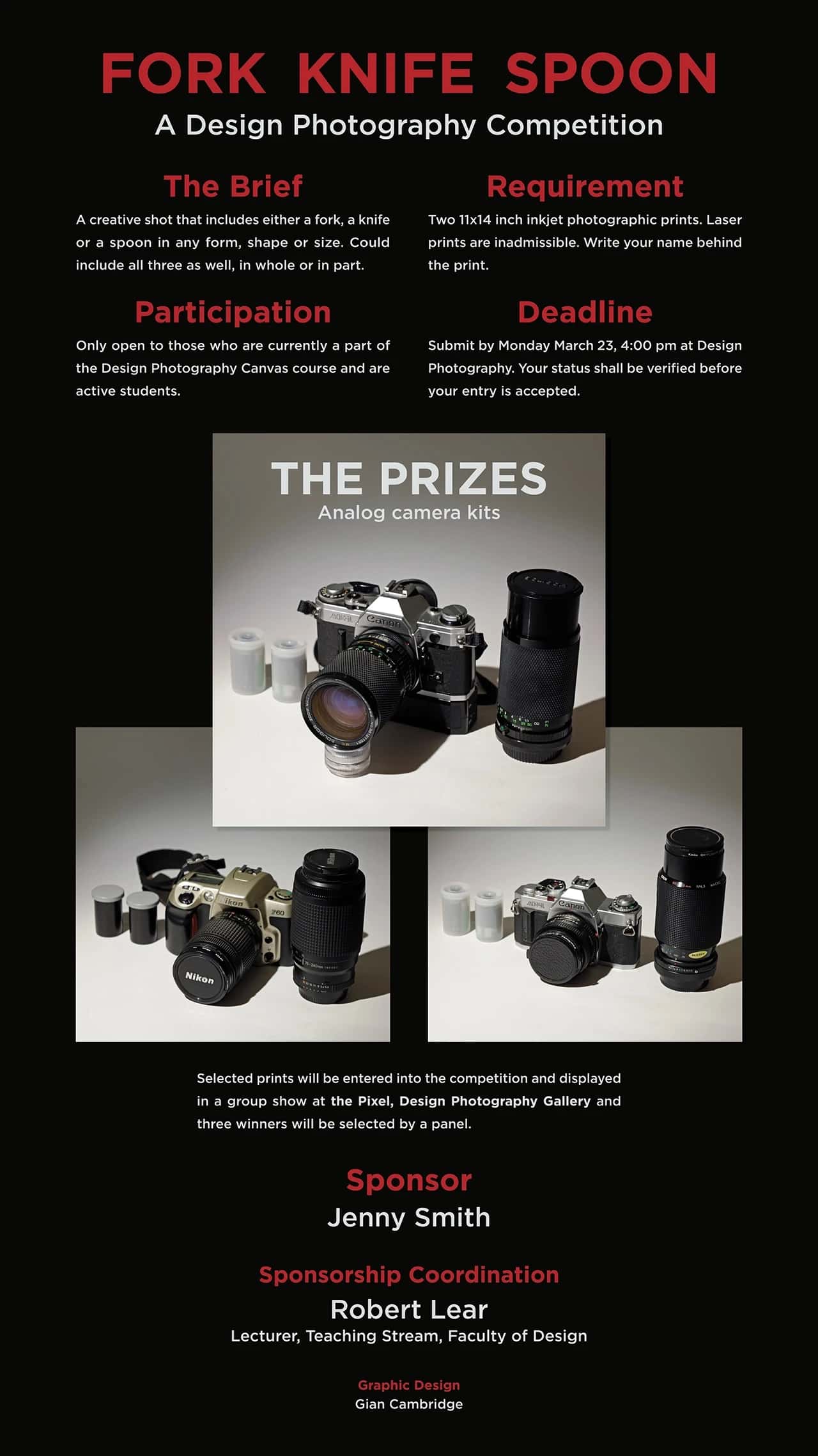 Posters promoting the ‘Fork Knife Spoon’ photography competition (view 1 of 2).