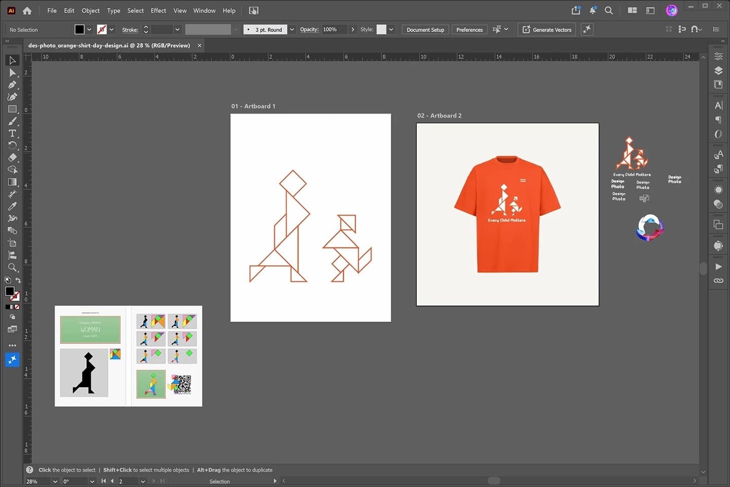 Illustrator file for the original Orange Shirt Day T-shirt artwork.