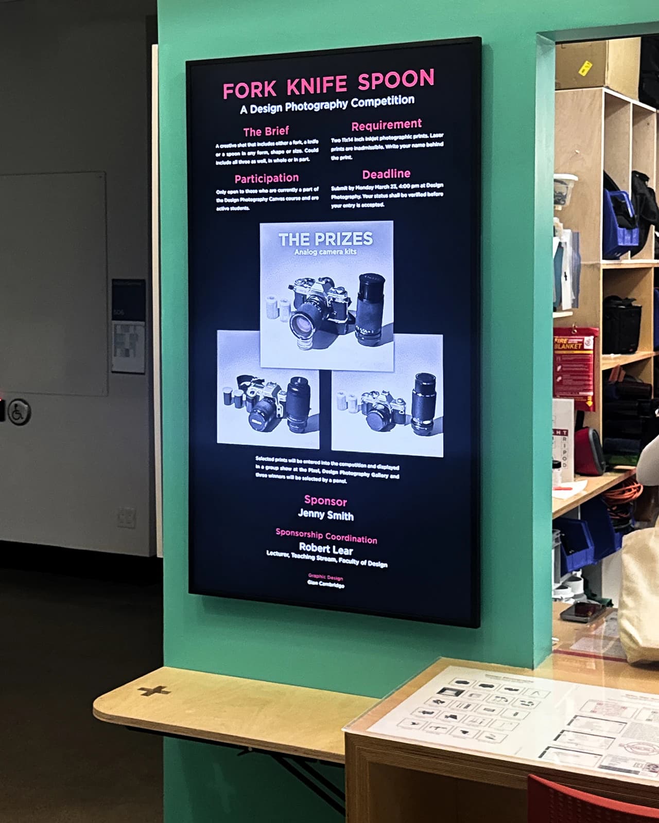 28 × 49 in. display monitor (view 1 of 2).