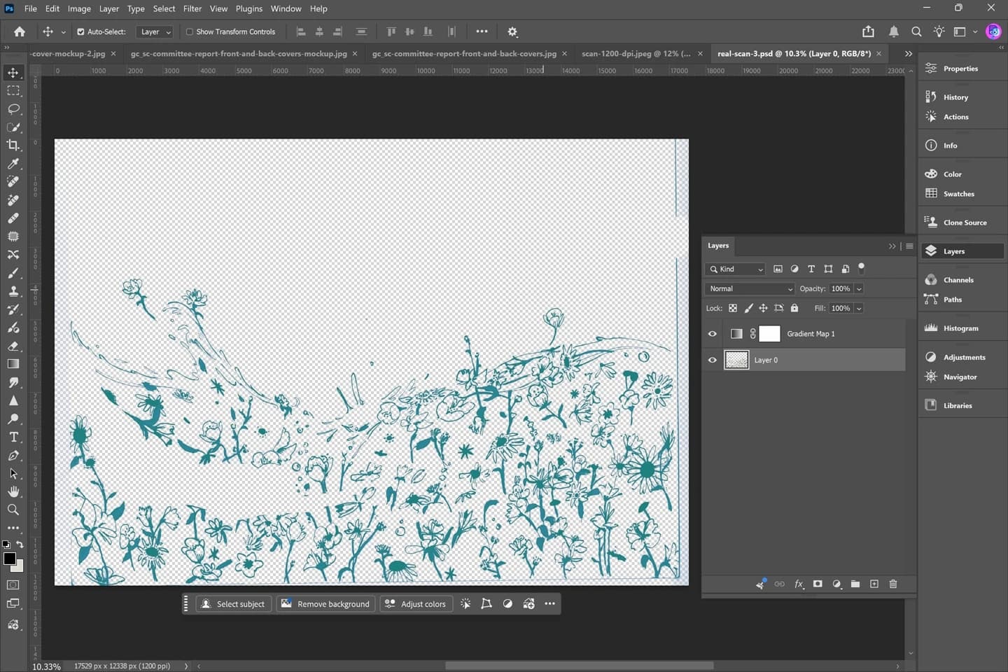 Screenshot: Photoshop artwork for the initial cover concept.