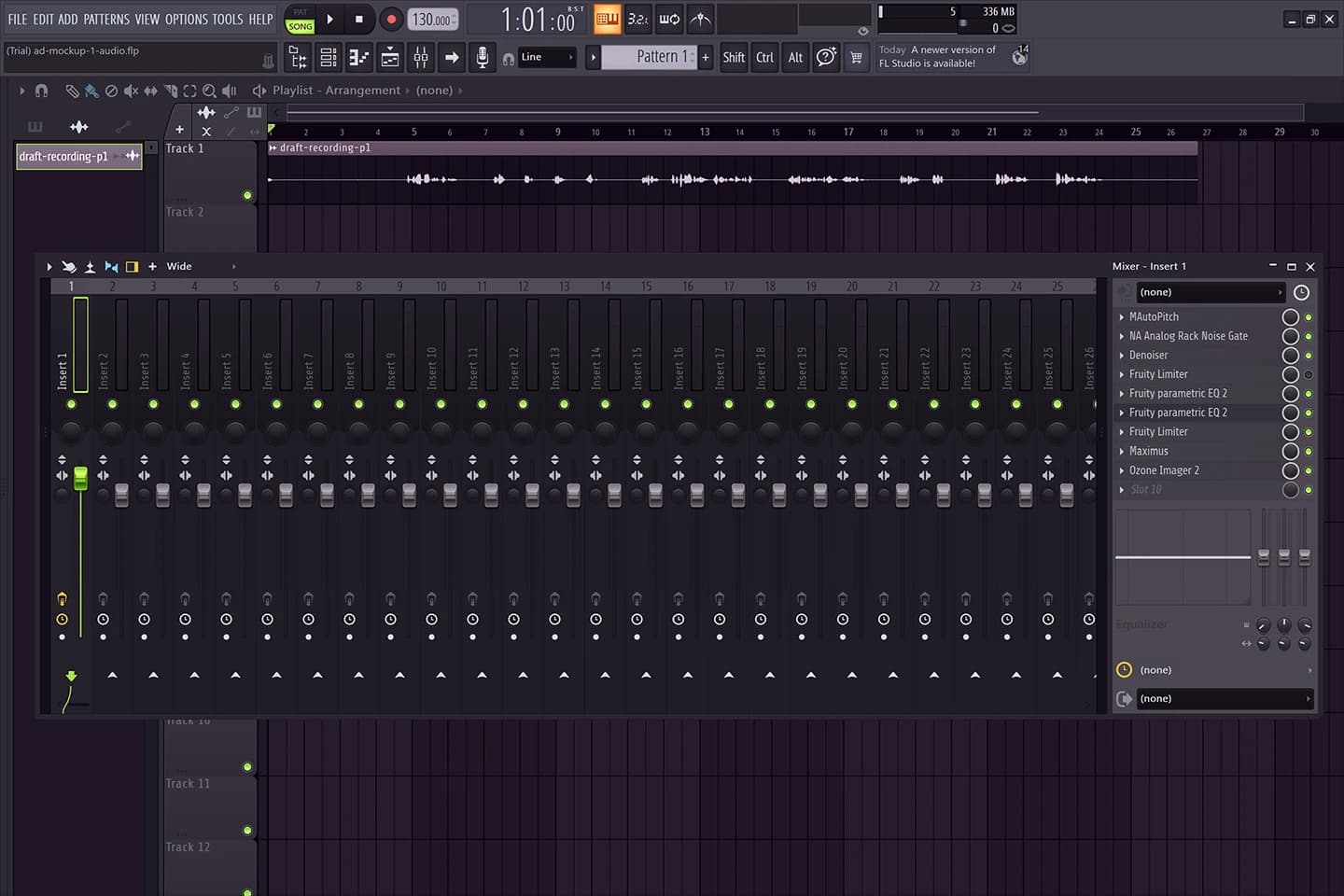 Screenshot: FL Studio project for the voice-over.