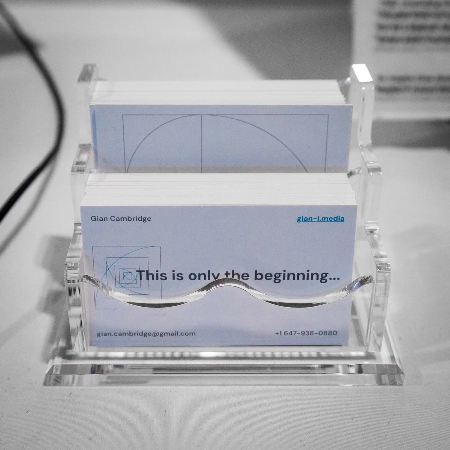 Business cards designed for the exhibition.