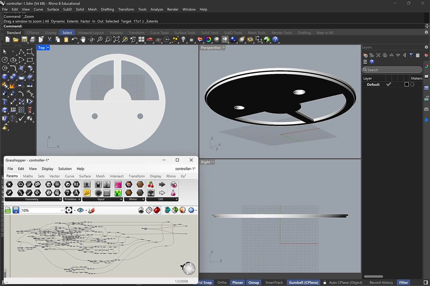 the Rhino 8 & Grasshopper files of the controller case (view 1 of 3).