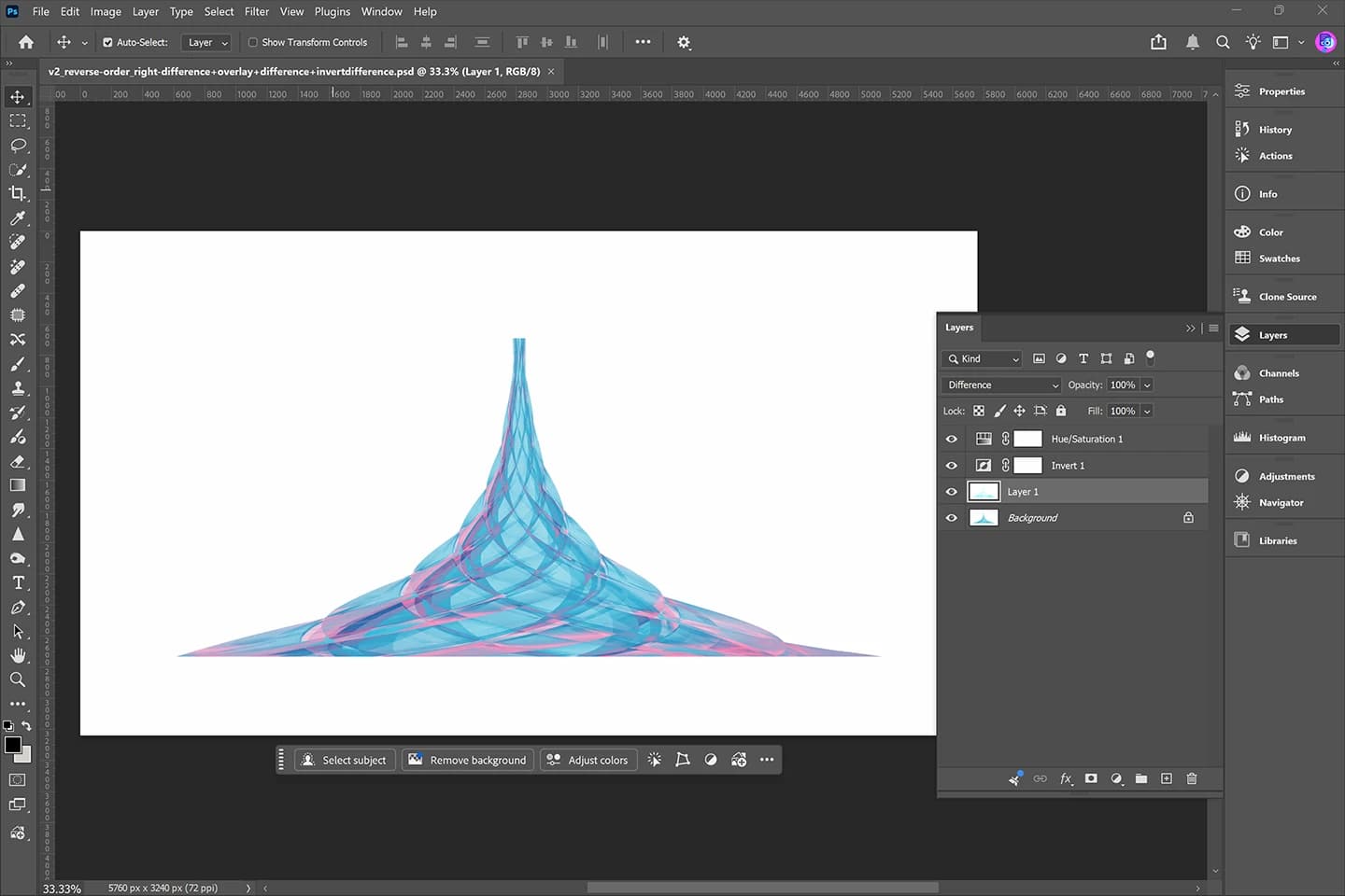 Screenshot: One of the Photoshop files from the visual research.